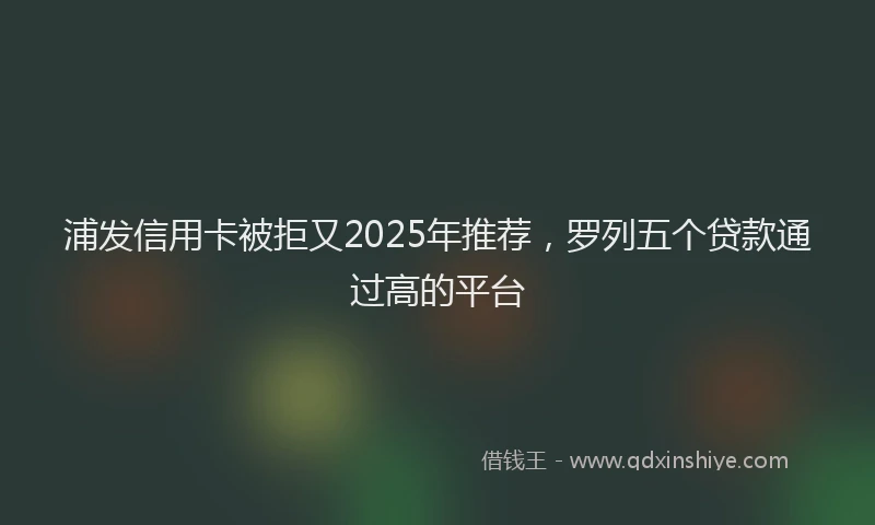 浦发信用卡被拒又2025年推荐，罗列五个贷款通过高的平台