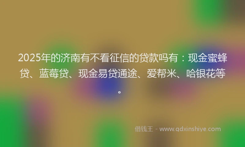 2025年的济南有不看征信的贷款吗有：现金蜜蜂贷、蓝莓贷、现金易贷通途、爱帮米、哈银花等。
