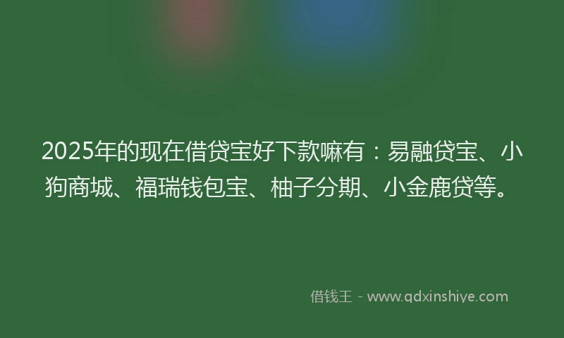 2025年的现在借贷宝好下款嘛有：易融贷宝、小狗商城、福瑞钱包宝、柚子分期、小金鹿贷等。