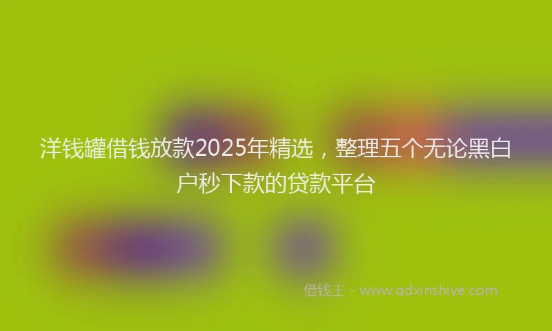 洋钱罐借钱放款2025年精选，整理五个无论黑白户秒下款的贷款平台