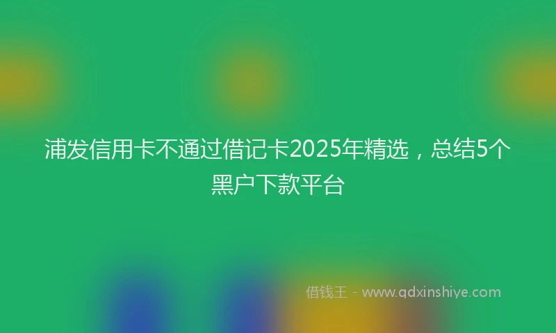 浦发信用卡不通过借记卡2025年精选，总结5个黑户下款平台