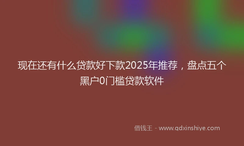 现在还有什么贷款好下款2025年推荐，盘点五个黑户0门槛贷款软件