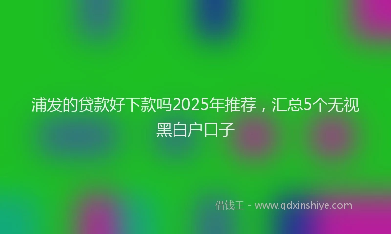 浦发的贷款好下款吗2025年推荐，汇总5个无视黑白户口子