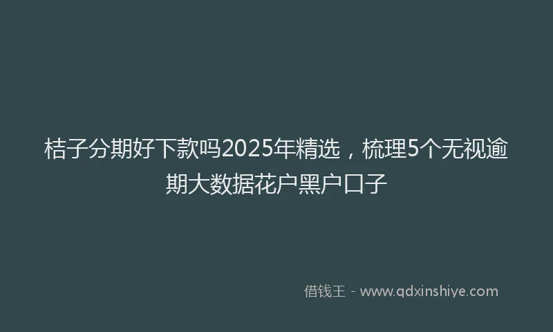 桔子分期好下款吗2025年精选，梳理5个无视逾期大数据花户黑户口子