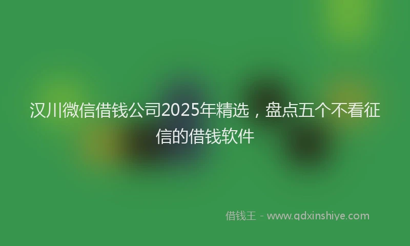 汉川微信借钱公司2025年精选，盘点五个不看征信的借钱软件