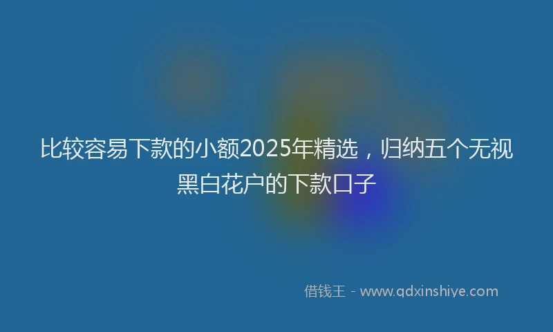 比较容易下款的小额2025年精选，归纳五个无视黑白花户的下款口子