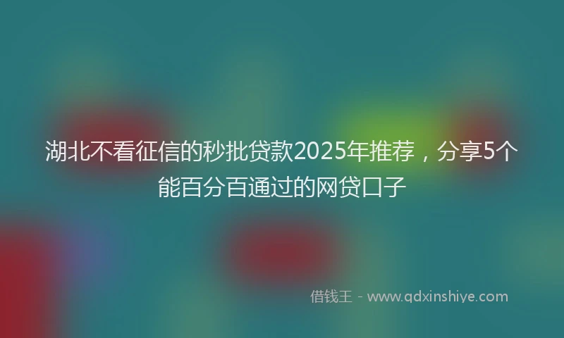 湖北不看征信的秒批贷款2025年推荐，分享5个能百分百通过的网贷口子