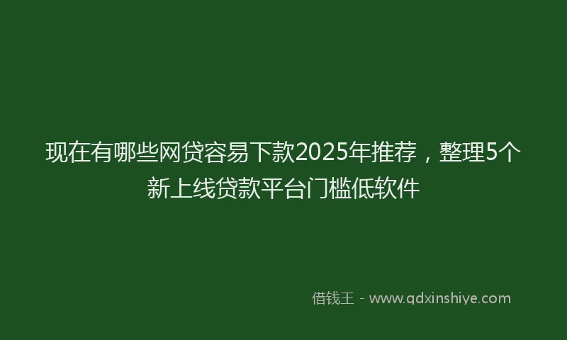 现在有哪些网贷容易下款2025年推荐，整理5个新上线贷款平台门槛低软件