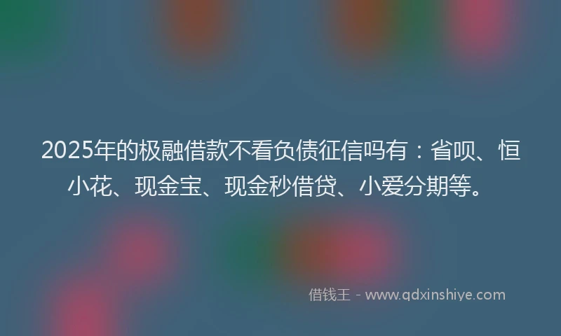 2025年的极融借款不看负债征信吗有：省呗、恒小花、现金宝、现金秒借贷、小爱分期等。