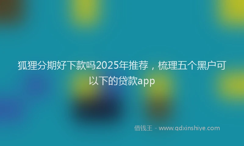 狐狸分期好下款吗2025年推荐，梳理五个黑户可以下的贷款app