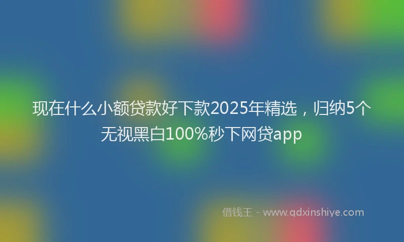 现在什么小额贷款好下款2025年精选，归纳5个无视黑白100%秒下网贷app