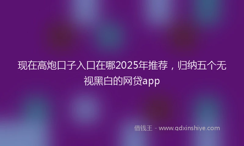 现在高炮口子入口在哪2025年推荐，归纳五个无视黑白的网贷app