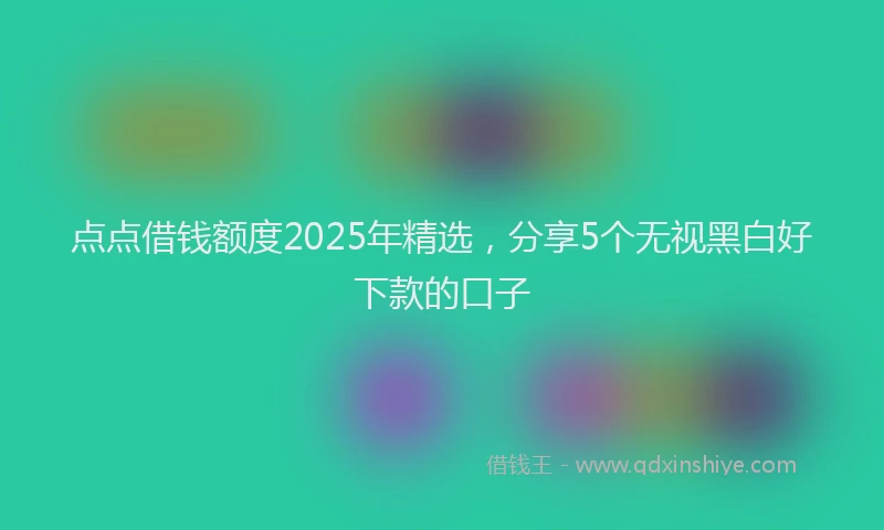 点点借钱额度2025年精选，分享5个无视黑白好下款的口子