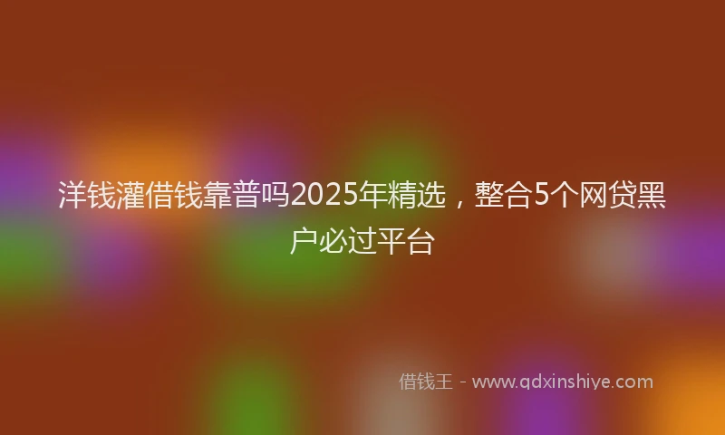 洋钱灌借钱靠普吗2025年精选，整合5个网贷黑户必过平台
