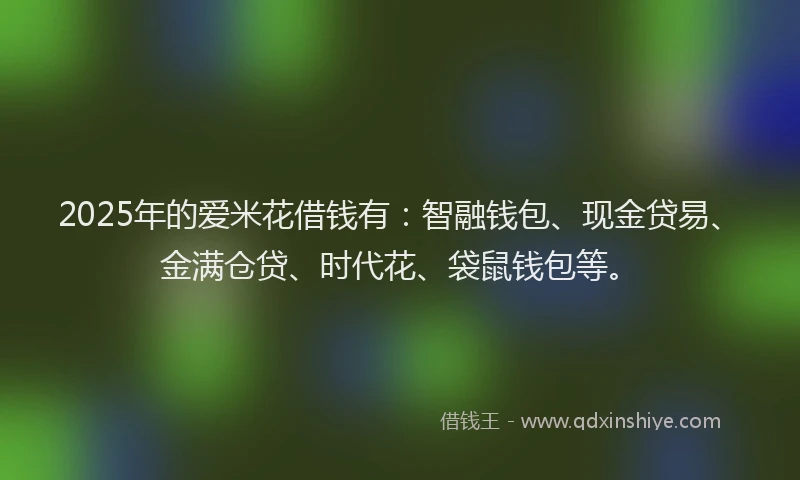 2025年的爱米花借钱有：智融钱包、现金贷易、金满仓贷、时代花、袋鼠钱包等。