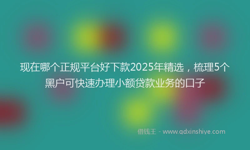 现在哪个正规平台好下款2025年精选，梳理5个黑户可快速办理小额贷款业务的口子