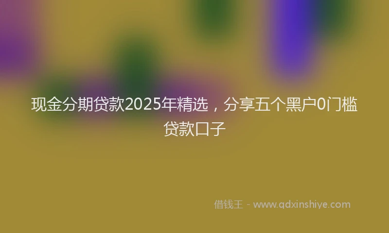 现金分期贷款2025年精选，分享五个黑户0门槛贷款口子