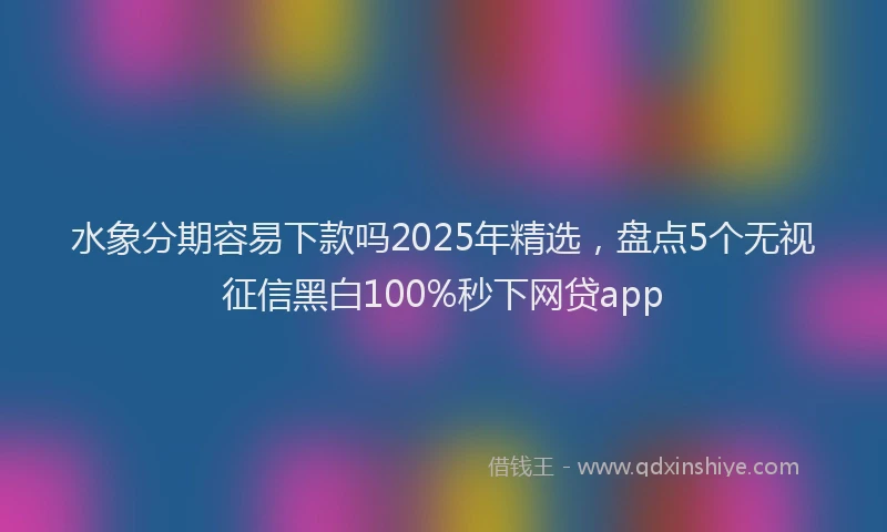 水象分期容易下款吗2025年精选，盘点5个无视征信黑白100%秒下网贷app