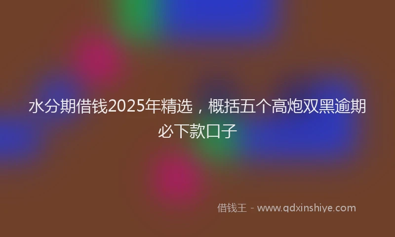 水分期借钱2025年精选，概括五个高炮双黑逾期必下款口子