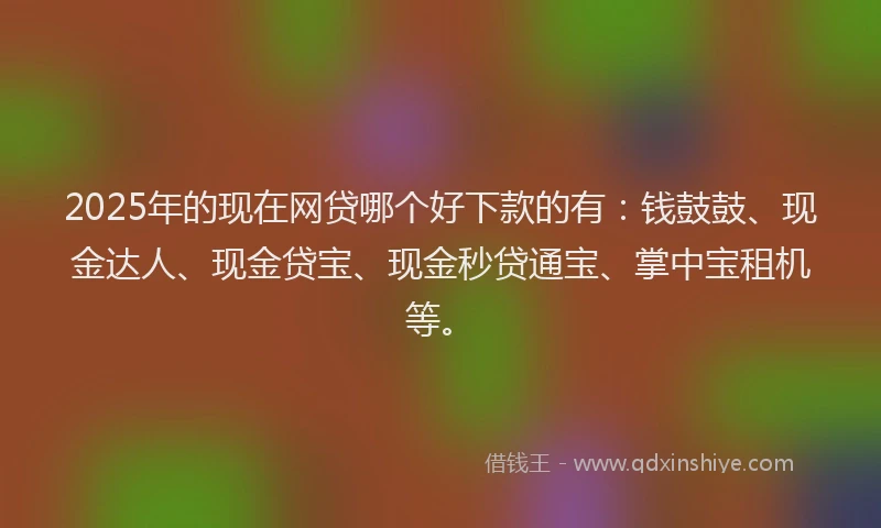 2025年的现在网贷哪个好下款的有：钱鼓鼓、现金达人、现金贷宝、现金秒贷通宝、掌中宝租机等。