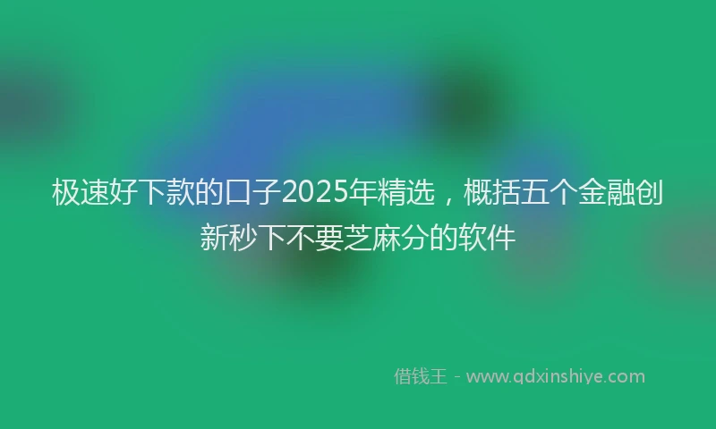 极速好下款的口子2025年精选，概括五个金融创新秒下不要芝麻分的软件
