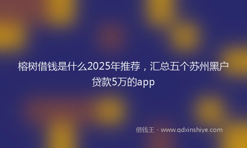 榕树借钱是什么2025年推荐，汇总五个苏州黑户贷款5万的app
