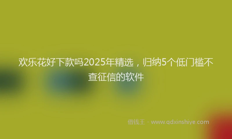 欢乐花好下款吗2025年精选，归纳5个低门槛不查征信的软件