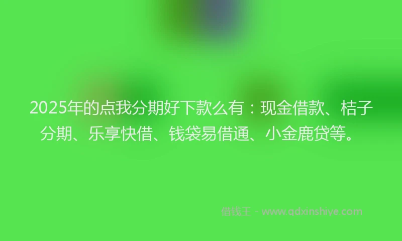 2025年的点我分期好下款么有：现金借款、桔子分期、乐享快借、钱袋易借通、小金鹿贷等。
