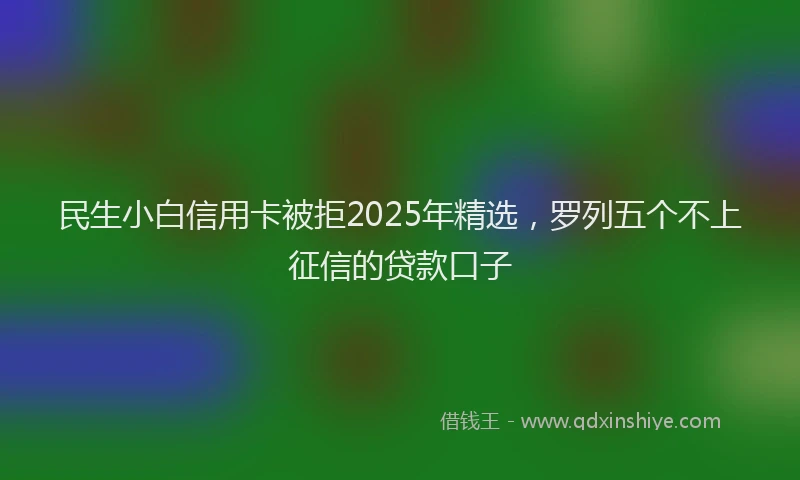 民生小白信用卡被拒2025年精选，罗列五个不上征信的贷款口子