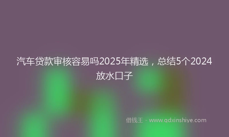 汽车贷款审核容易吗2025年精选，总结5个2024放水口子