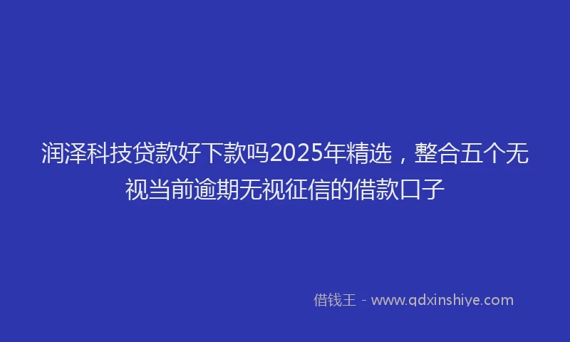 润泽科技贷款好下款吗2025年精选，整合五个无视当前逾期无视征信的借款口子