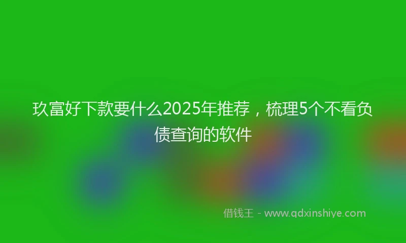 玖富好下款要什么2025年推荐，梳理5个不看负债查询的软件