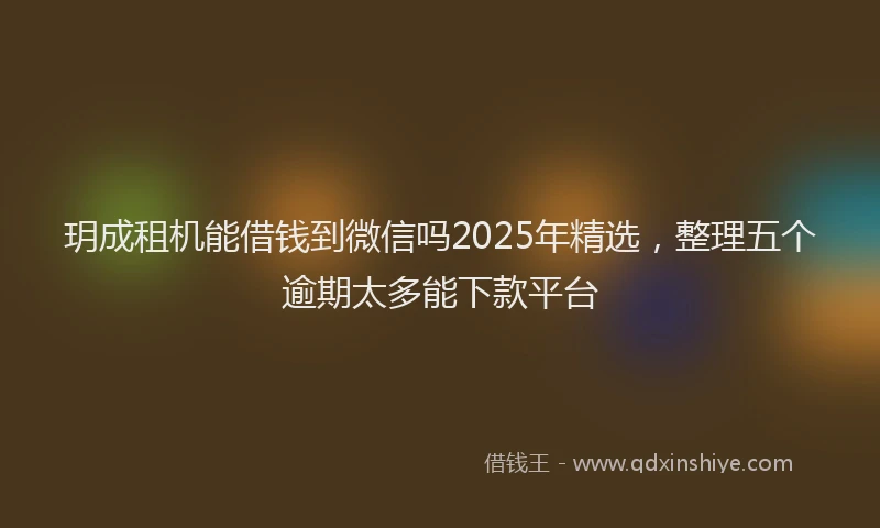 玥成租机能借钱到微信吗2025年精选，整理五个逾期太多能下款平台