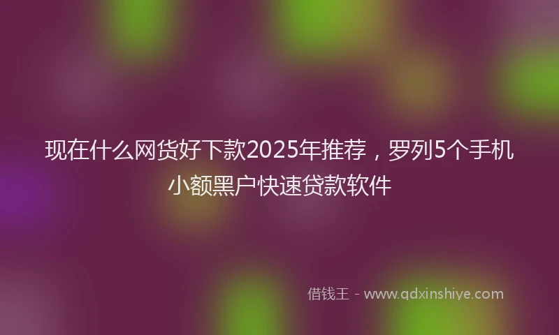 现在什么网货好下款2025年推荐，罗列5个手机小额黑户快速贷款软件