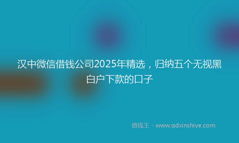 汉中微信借钱公司2025年精选，归纳五个无视黑白户下款的口子