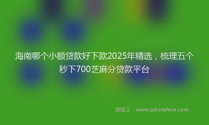 海南哪个小额贷款好下款2025年精选，梳理五个秒下700芝麻分贷款平台