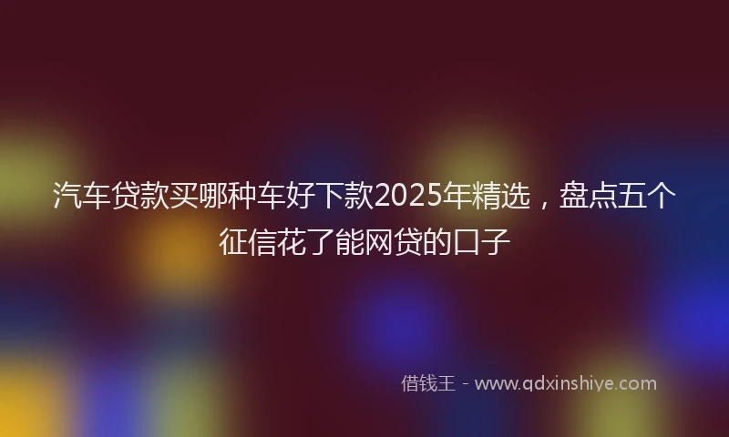 汽车贷款买哪种车好下款2025年精选，盘点五个征信花了能网贷的口子
