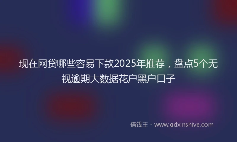 现在网贷哪些容易下款2025年推荐，盘点5个无视逾期大数据花户黑户口子