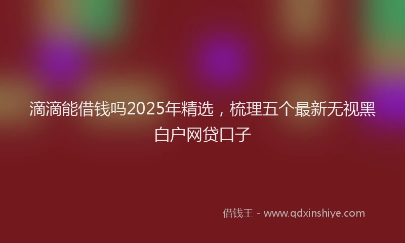 滴滴能借钱吗2025年精选，梳理五个最新无视黑白户网贷口子