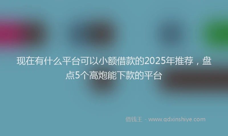 现在有什么平台可以小额借款的2025年推荐，盘点5个高炮能下款的平台