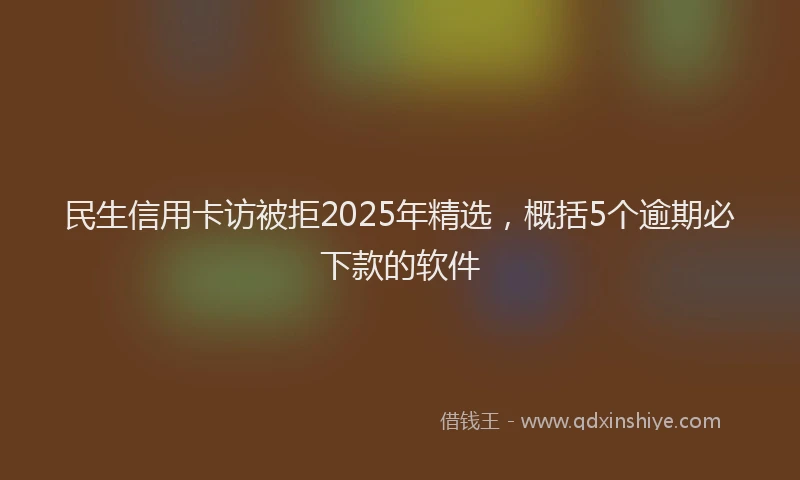 民生信用卡访被拒2025年精选，概括5个逾期必下款的软件