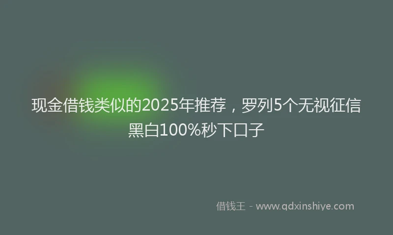 现金借钱类似的2025年推荐，罗列5个无视征信黑白100%秒下口子