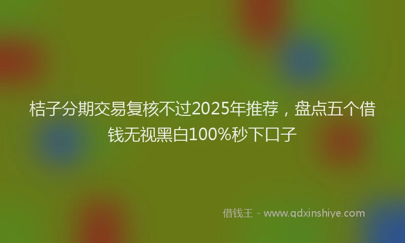 桔子分期交易复核不过2025年推荐，盘点五个借钱无视黑白100%秒下口子