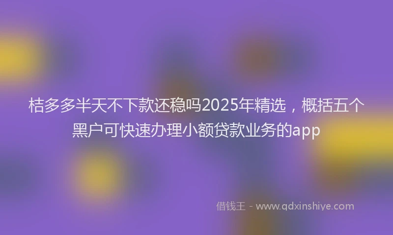 桔多多半天不下款还稳吗2025年精选，概括五个黑户可快速办理小额贷款业务的app