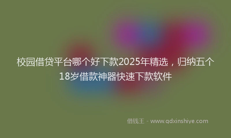 校园借贷平台哪个好下款2025年精选，归纳五个18岁借款神器快速下款软件