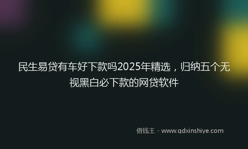 民生易贷有车好下款吗2025年精选，归纳五个无视黑白必下款的网贷软件