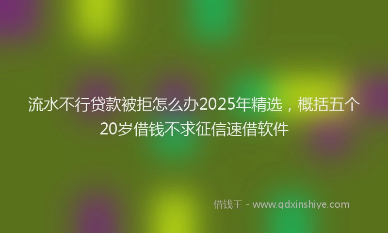 流水不行贷款被拒怎么办2025年精选，概括五个20岁借钱不求征信速借软件