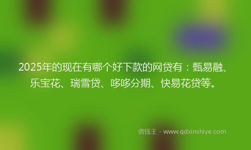 2025年的现在有哪个好下款的网贷有：甄易融、乐宝花、瑞雪贷、哆哆分期、快易花贷等。