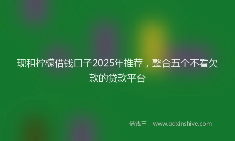 现租柠檬借钱口子2025年推荐，整合五个不看欠款的贷款平台