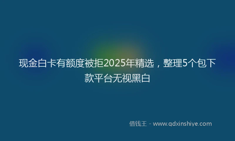 现金白卡有额度被拒2025年精选，整理5个包下款平台无视黑白